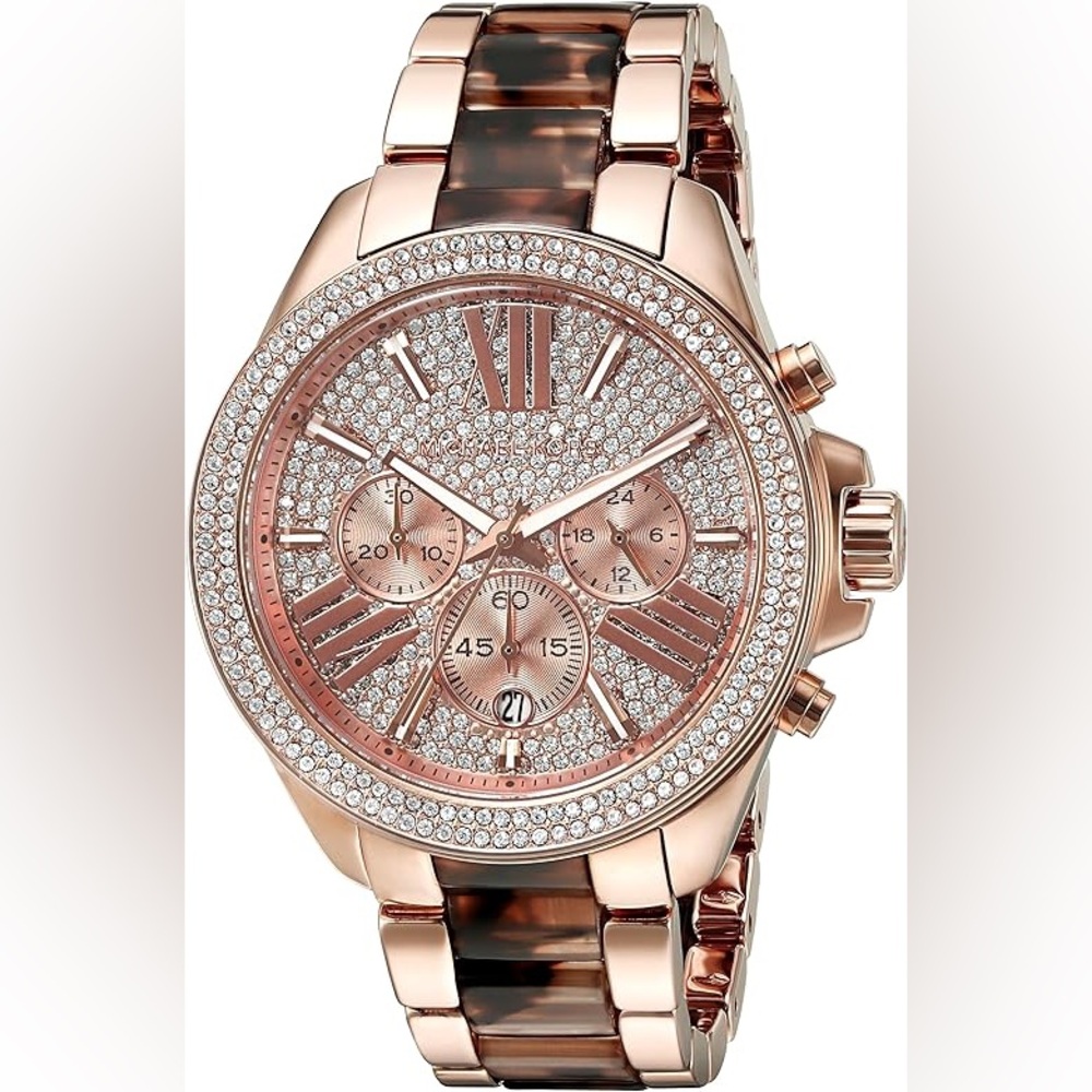 MICHAEL Michael Kors Sparkling Rose Gold and Tortoise Watch - Picture 2 of 7